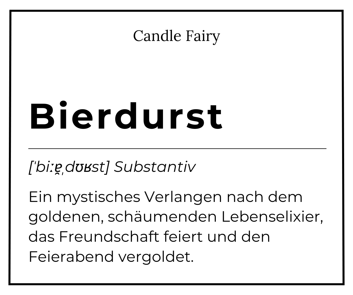 Candle Fairy - Handgefertigte Duftkerze - Bierdurst