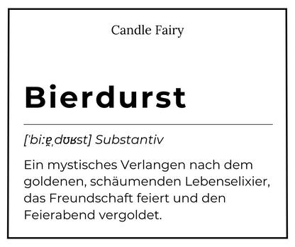 Candle Fairy - Handgefertigte Duftkerze - Bierdurst