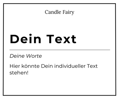 Candle Fairy - Handgefertigte Duftkerze - Dein individueller Text