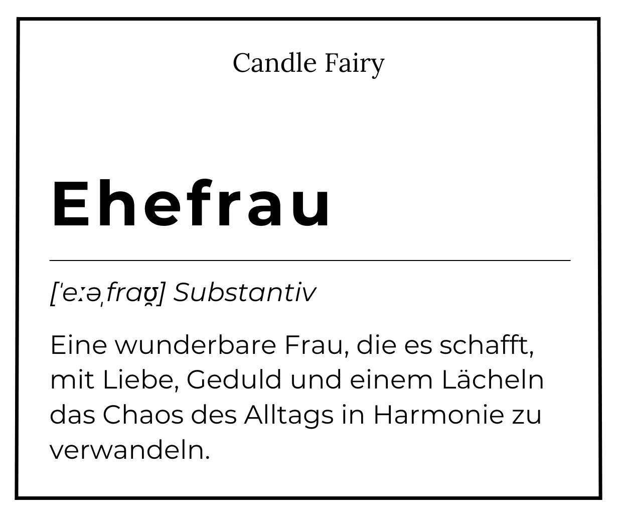 Candle Fairy - Handgefertigte Duftkerze - Ehefrau