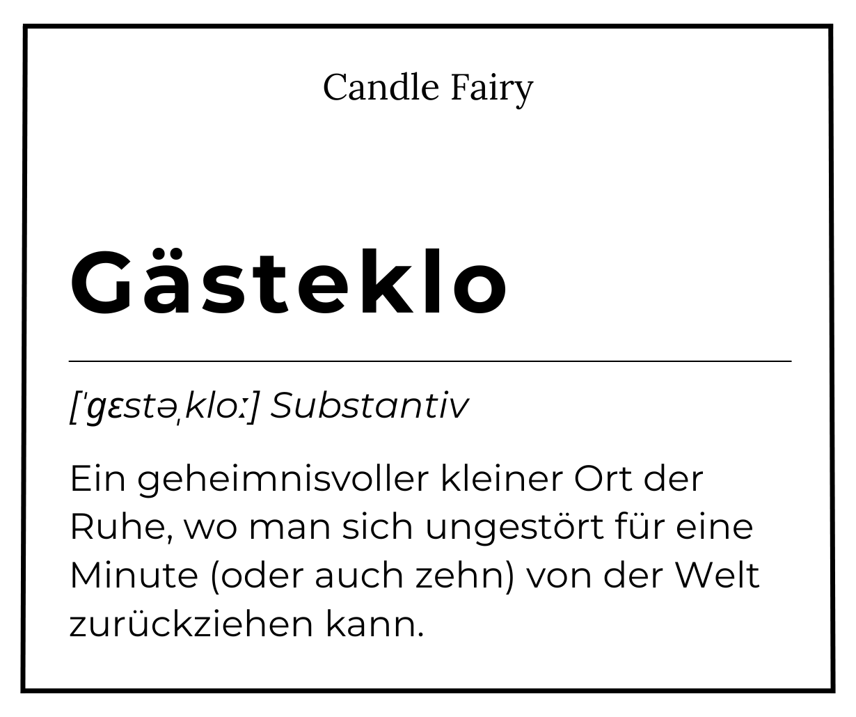 Candle Fairy - Handgefertigte Duftkerze - Gästeklo