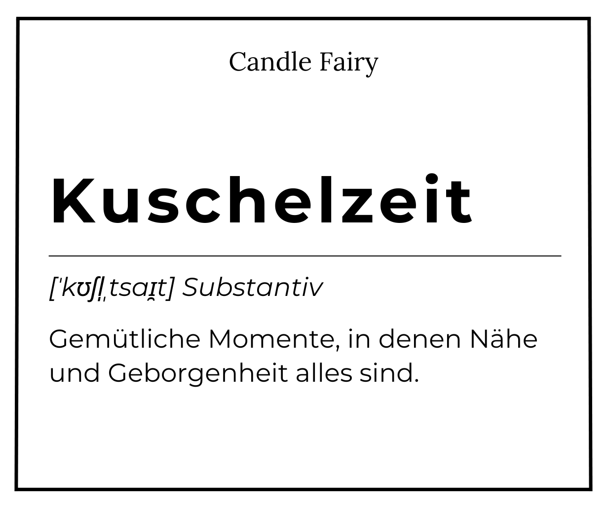 Candle Fairy - Handgefertigte Duftkerze - Kuschelzeit