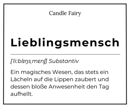 Candle Fairy - Handgefertigte Duftkerze - Lieblingsmensch