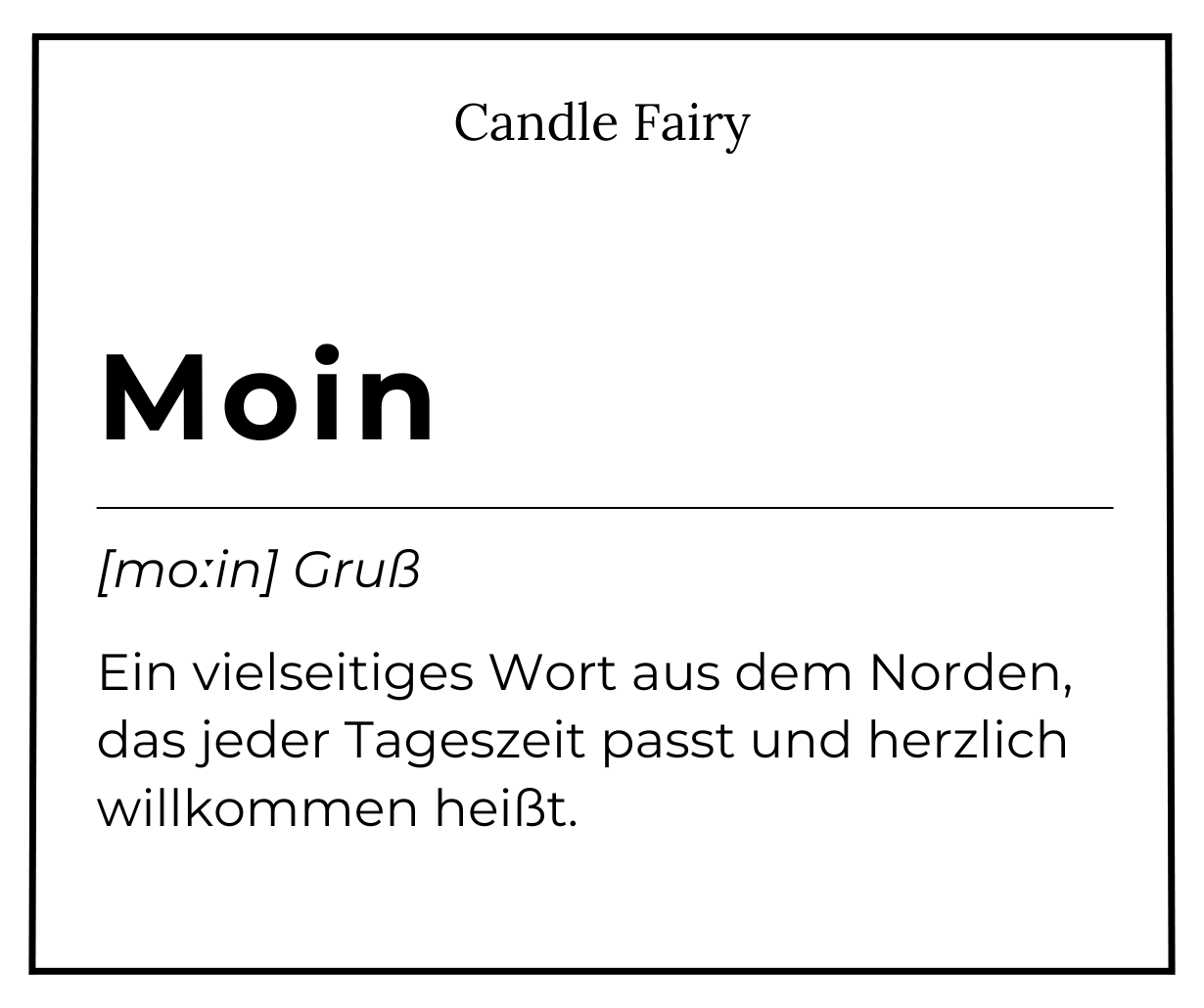 Candle Fairy - Handgefertigte Duftkerze - Moin