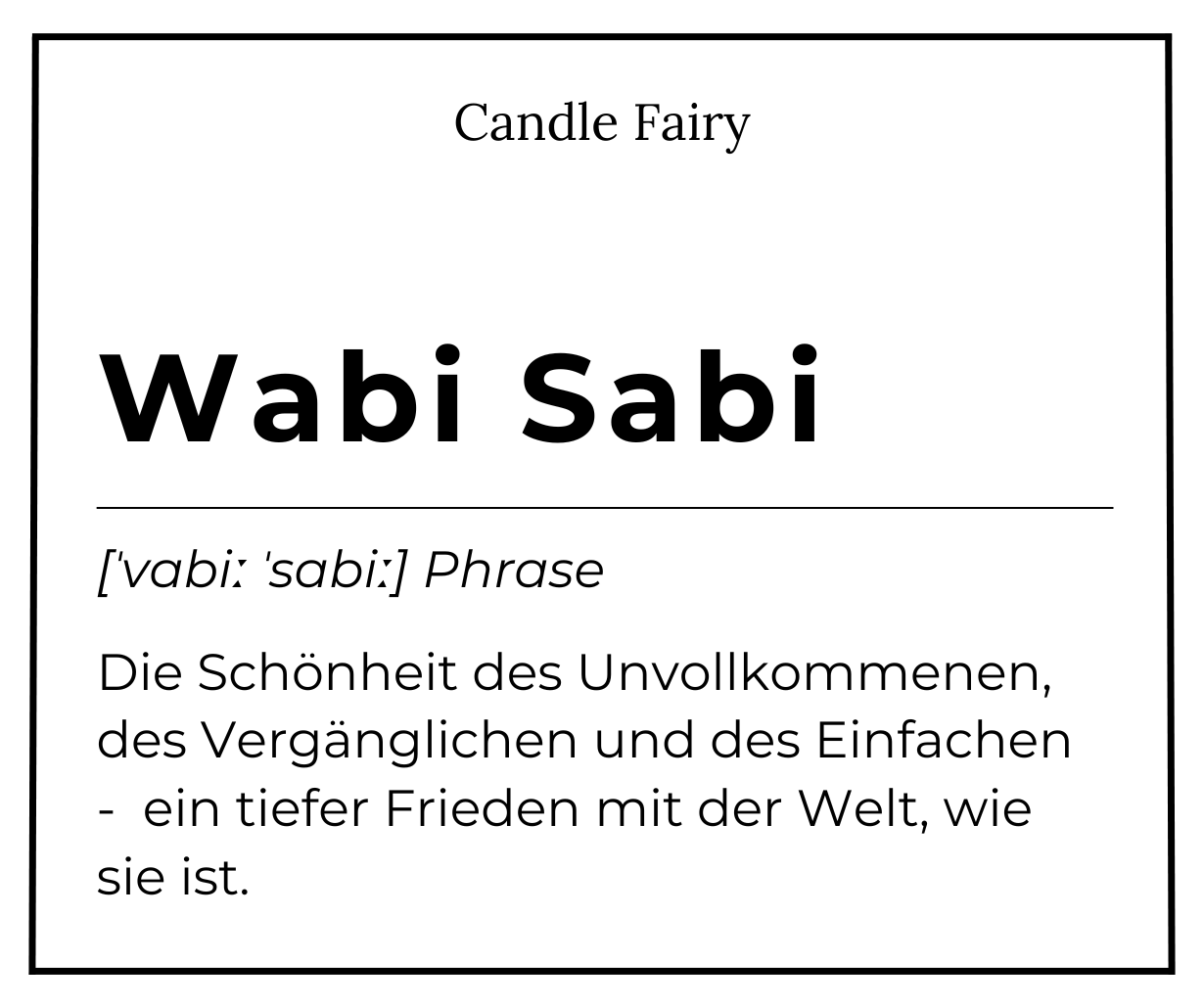 Candle Fairy - Handgefertigte Duftkerze - Wabi Sabi