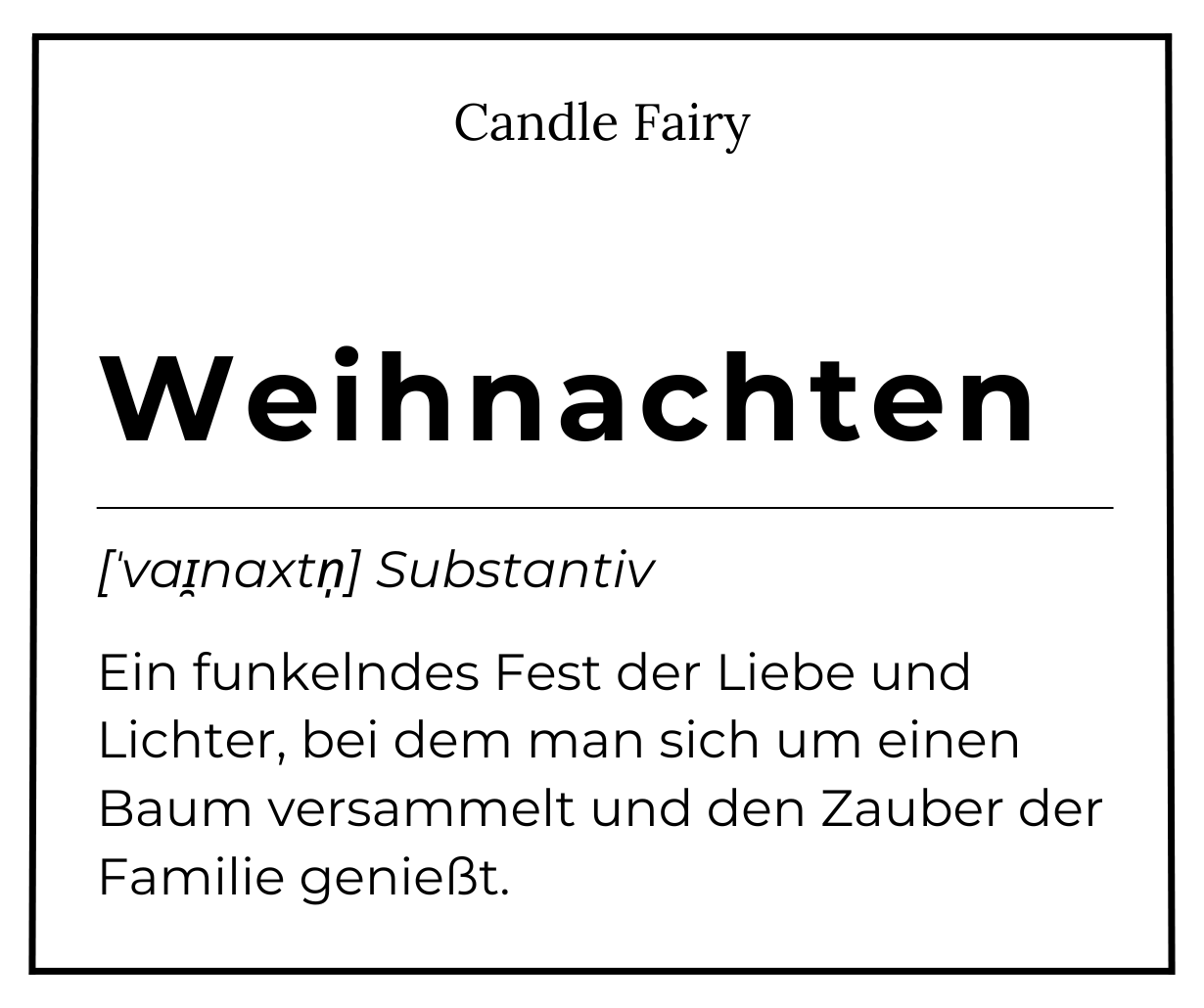 Candle Fairy - Handgefertigte Duftkerze - Weihnachten